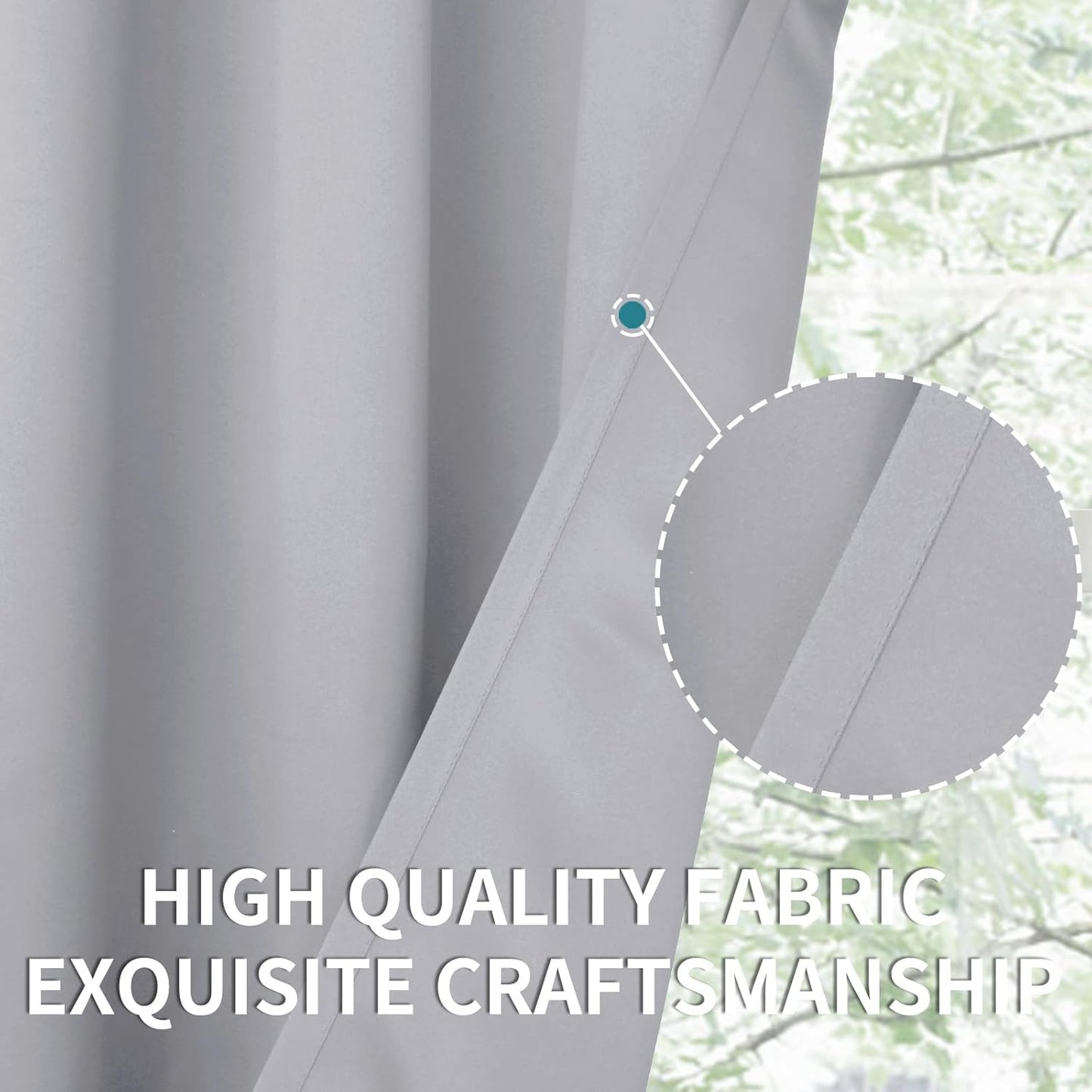 BGment Light Grey Blackout Curtains 45 Inches Length for Bedroom - Short Thermal Insulated Drapes with Rod Pocket Room Darkening for Living Room Window Privacy, 42 x 45 Inch, 2 Panels