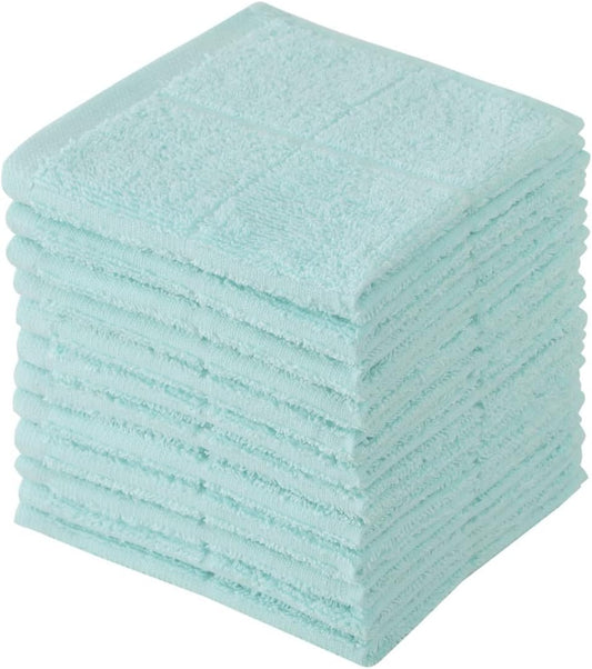 Glynniss Dishcloths Kitchen Highly Absorbent Dish Rags 100% Cotton Dish Cloths for Washing Dishes (Aqua Sky)