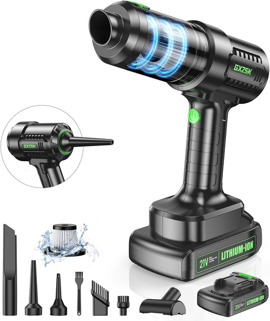 Handheld Car Vacuum Cleaner Cordless 18000PA, 2 in 1 Air Duster & Vacuum Cleaner, High Power Portable Handheld Vacuum with Detachable Battery, Hand Held Vacuum Rechargeable for Car, Home, Office, Pet