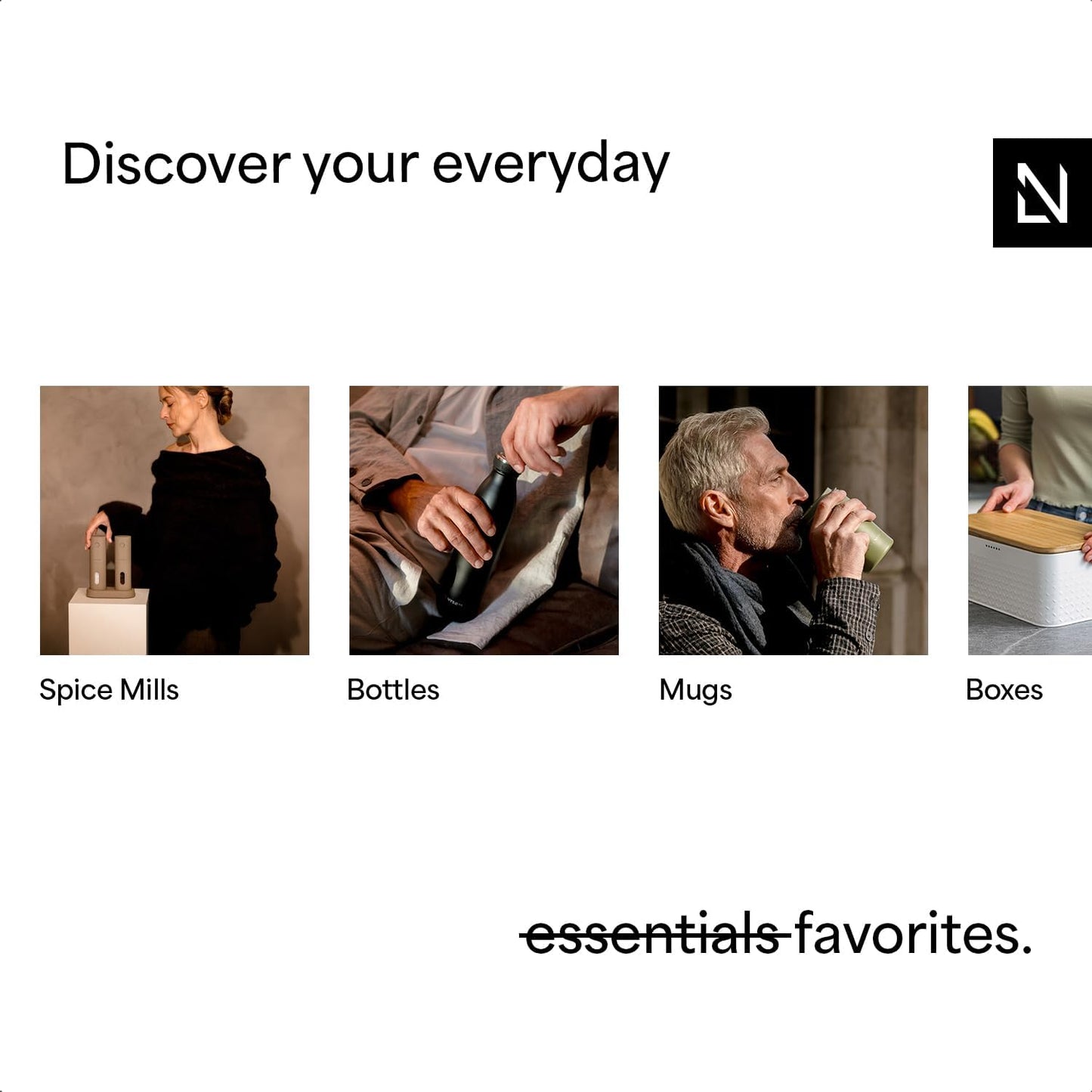 LARS NYSØM Stainless Steel Insulated Water Bottle 12oz 17oz 25oz 34oz 51oz | Insulated Thermo Flask for Hot and Cold Beverages | Leakproof Drinking Bottle (Almond Beige, 17oz)