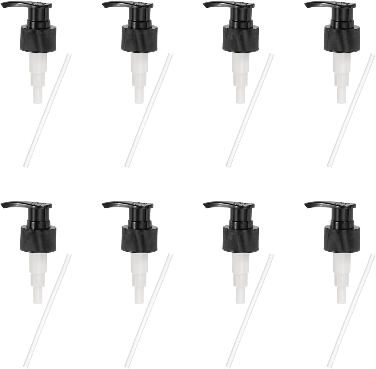 uxcell 8 Pcs Soap Dispenser Pump Heads Soap Dispensers Top Pumps Replacement Switch Pumphead for Standard 24/413 Neck Size Lotion Shampoo Bottle, Black