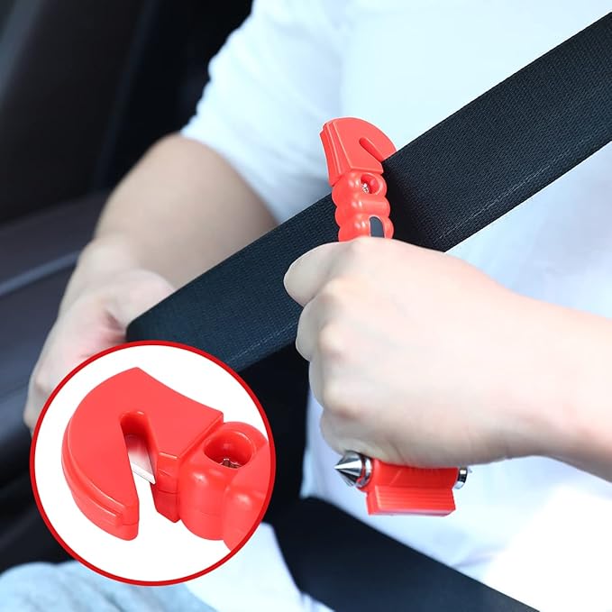 4 PCS Car Window Breaker, 2-in-1 Window Breaker Seatbelt Cutter, Glass Breaker Car Safety Hammers, Auto Car Escape Tool, Emergency Glass Hammer, Window Punch Breaker Tool