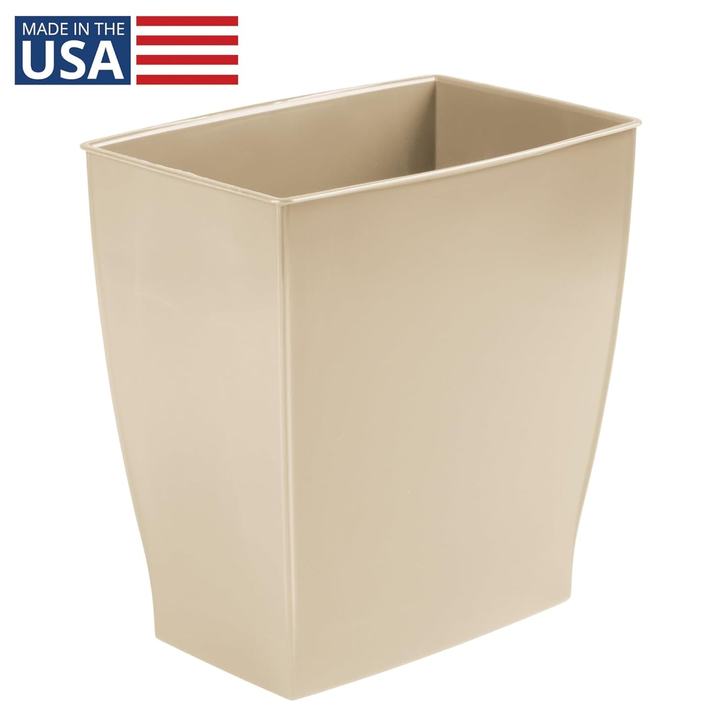 iDesign Small Bathroom Trash Can, Ideal for Primary and Guest Bathroom or Office, Brown, Made in USA