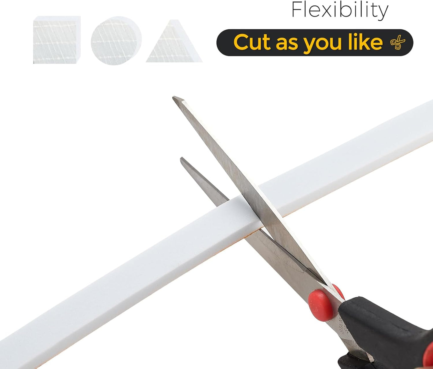 13 Feet Weather Stripping Door Seal, 1" Wide X 1" Thick Door Seal Strip High Density Foam Tape Adhesive Strip for Door Soundproofing,Window Insulation (1" x 1" x 13FT,White)