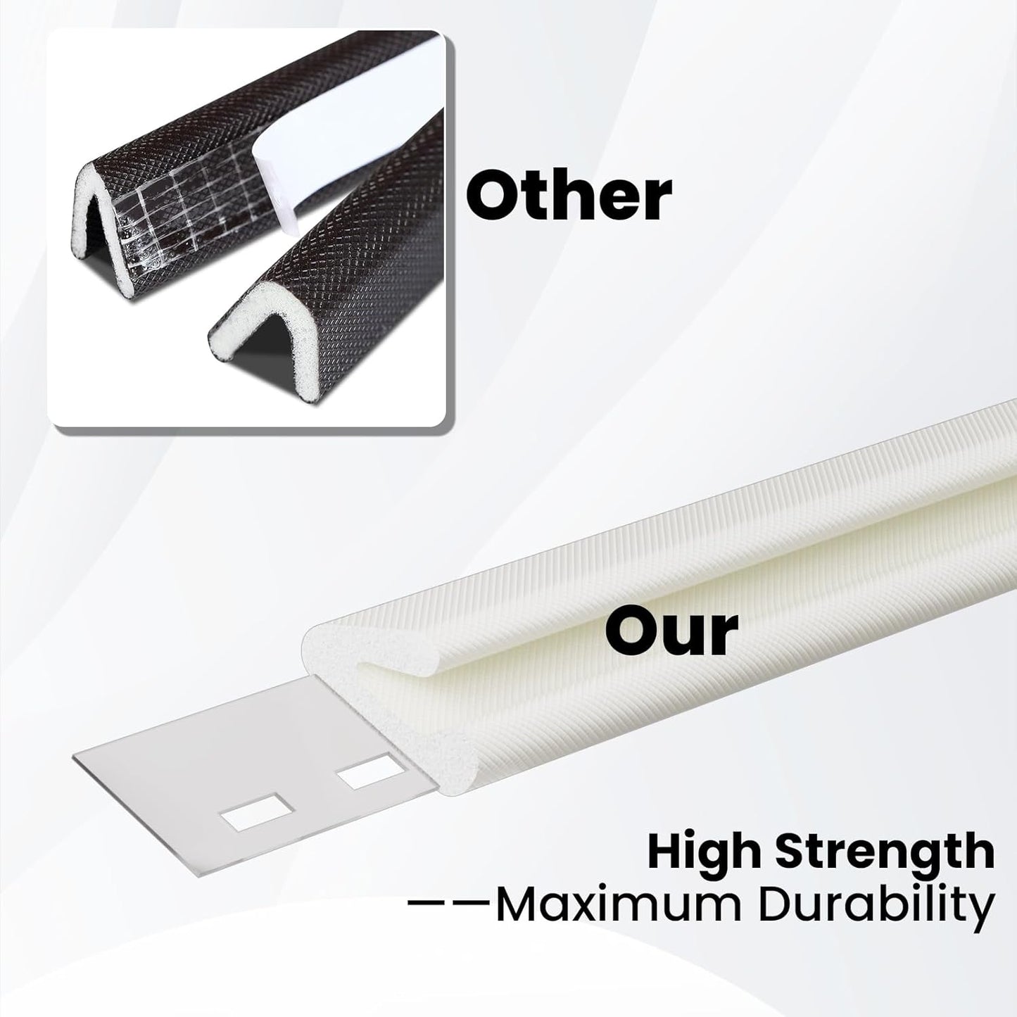 V Shape Foam Weather Stripping Door Frame Seal Strip 19.7FT Brown, Draft Stopper, Insulation Winter, Weatherstripping, Gap Sealing, Soundproofing, Self-adhesive Used for Exterior Front Door Side