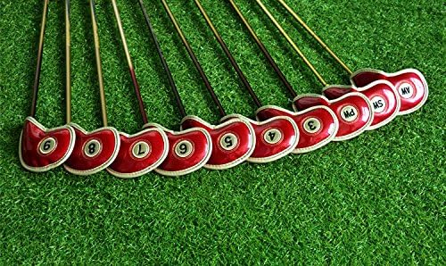 HISTAR 10pcs Crystal Pu Leather Golf Iron Head Covers Set Iron Club Headcover