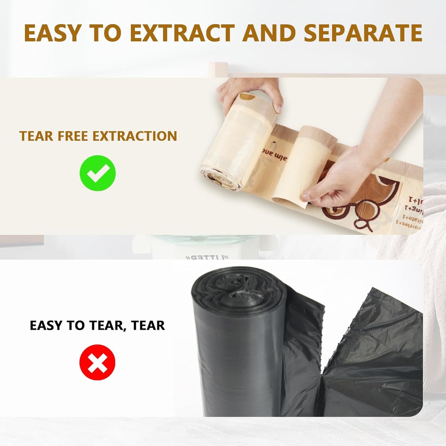 VOK 8 Gallon Trash Bags with Capybara Printed, Drawstring Medium Garbage Bags, Tear-Resistant & Leak-Proof Kitchen/Office Trash Can Liners, Trash Bags 8 Gallon with Secure Tie, 100 Counts