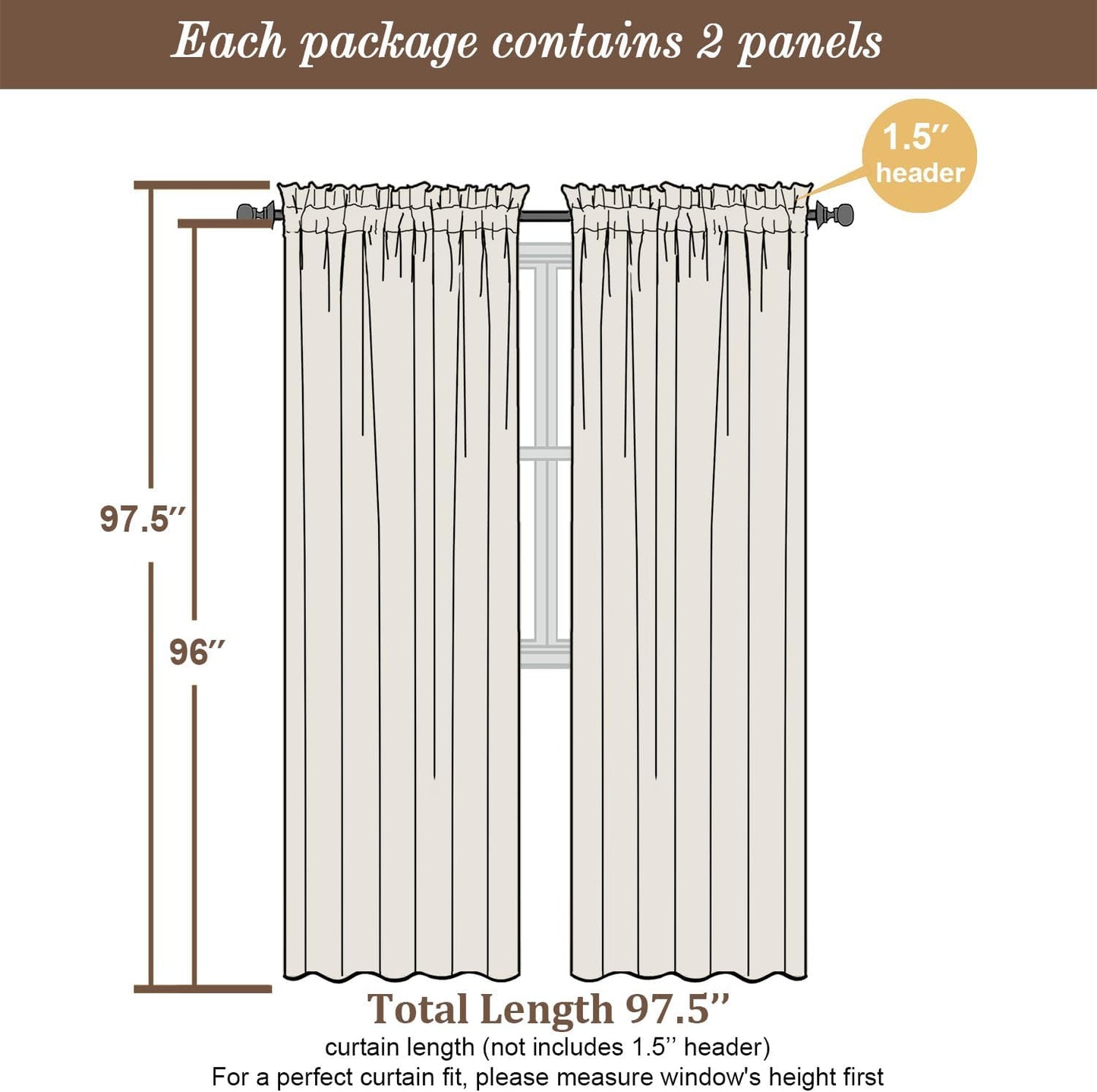 Chyhomenyc White Sheer Curtains 96 Inches Long 2 Panels, Light Filtering White Curtains for Living Room, Soft Gentle Voile Rod Pocket Bedroom Window Drapes, 59Wx96L Inch, 2PCS