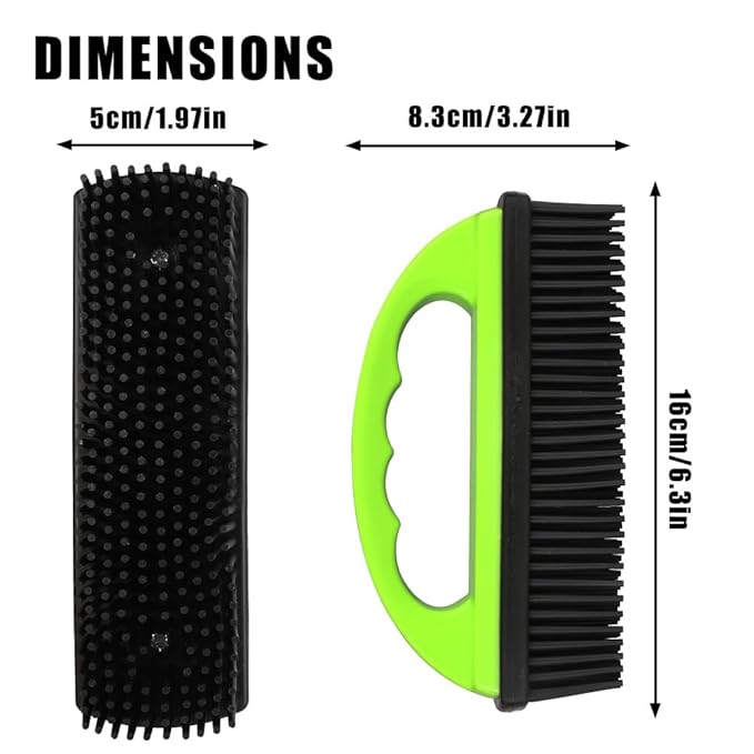 Pet Hair Remover Rubber Brush, Bath Brush for Dogs & Cats, Reusable Lint Roller, Furniture & Car Hair Removal Brush, Effective for Carpets, Couches, and Clothes