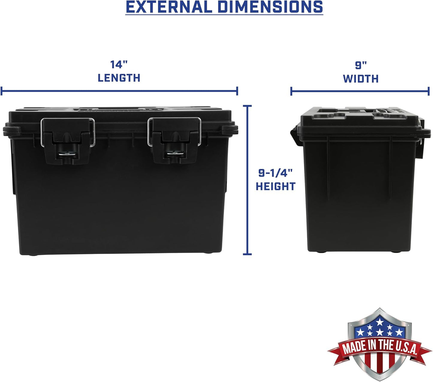Sheffield 12773 XL Storage Bins With Lids, 2-Pack Stackable Storage Bins, Made in USA, Lockable and Water-Resistant Containers with Lids, Plastic Containers for Home, Classroom, and Dorm