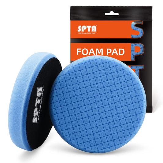 Blue Polish Pad, Buffing Polishing Pads, SPTA 1Pc 5.5 Inch Face for 5 Inch 125mm Backing Plate Compound Buffing Sponge Pads for Car Buffer Polisher Compounding, Polishing and Waxing -FPTSS5B