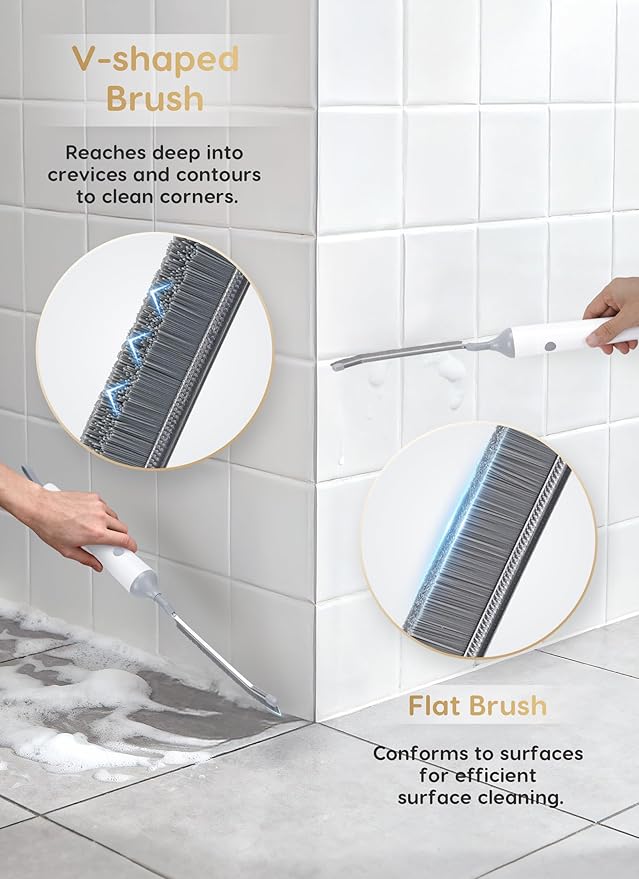 DIY V-Shaped Hard-Bristle Crevice Brush – Replacement for PalNests Crevice Cleaning Brush CB03 & CB04, Deep Clean for Kitchen, Bathroom, Grout & Tight Gaps, Pack of 3