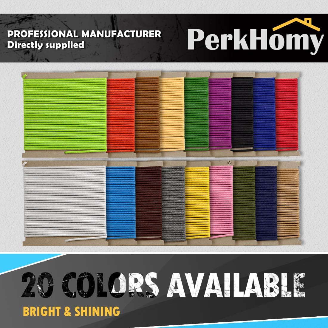 PerkHomy Cotton Rope 3/16" (5mm) 50 ft Multi Purpose Utility Diamond Braided Cord, Natural Cotton for Clothes Line Camping Crafting Flag Pole, Brown