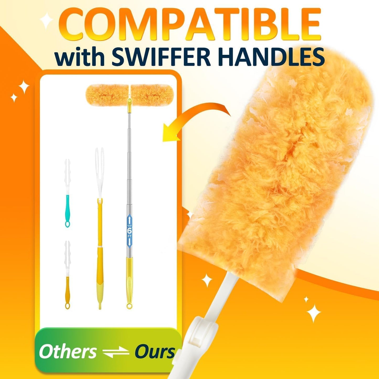 Multi Surface Duster Refills, 360-Degree Heavy Duty, 100 Count, Compatible with Swiffer Dusters