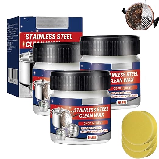 Stainless Steel Scratch Remover for Appliances, Multi-Purpose Stainless Steel Scratch Remover Paste for Kitchen, Polish for Cookware, for Stoves, Oven, Sink (3)