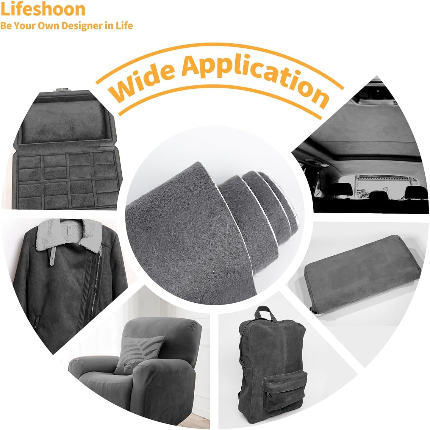 Fabric Repair Patches, Self-Adhesive Suede Patches Tape Durable, DIY Large Fabric Repair for Sofa, Couches, Furniture, Chair, Clothing （3.5X79 Inch, Dark Grey）