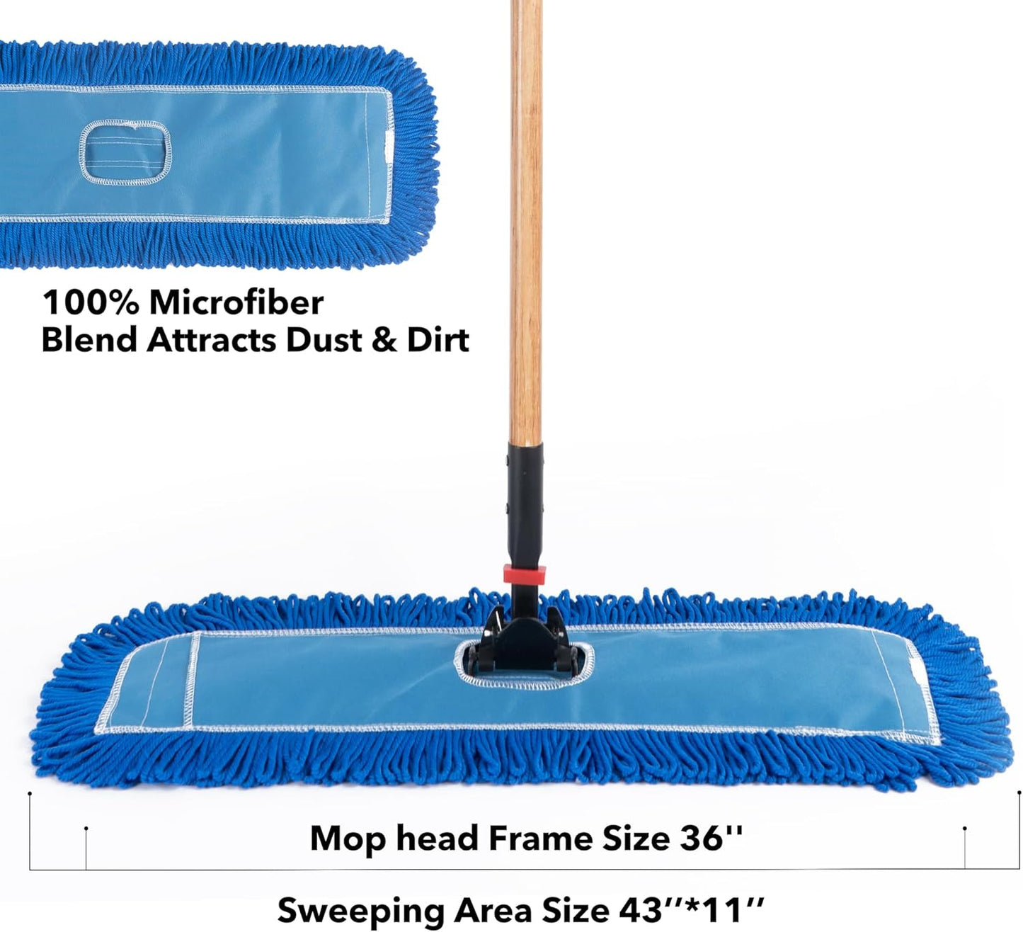 Matthew 36'' Microfiber Loop Dust Mop Washable Commercial&Residential Heavy Duty Mop Head Replacement Premium Absorbent Industrial Dust Mop Refill Pads for Hardwood, Office,Garage and Hotel -12Pack