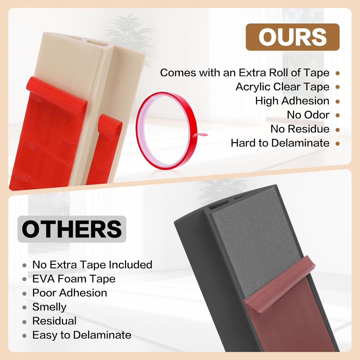 Floor Transition Strip Vinyl Door Threshold Ramp Self Adhesive Carpet Edging Strip Doorway Edge Trim, Overlap Edge Reducer for Laminate Carpet, Floor, Tile (Light Yellow Grain, 3/5" to 4/5", 3.3Ft)