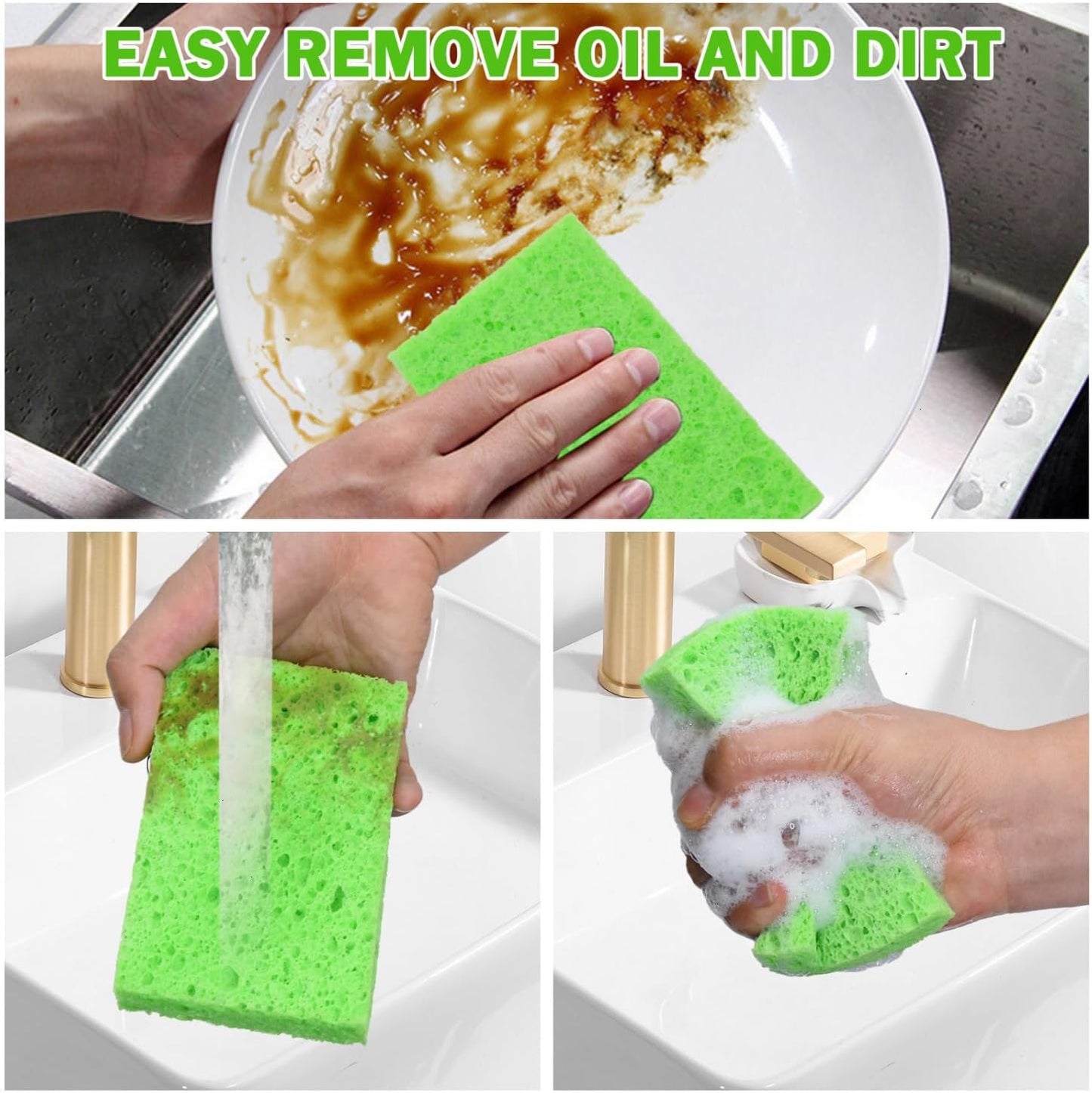 YoleShy Sponge Kitchen Natural Cellulose Sponges 10 Pack Compressed Sponges for Cleaning Reusable Dish Sponge Kitchen Non-Scratch DIY for Kids