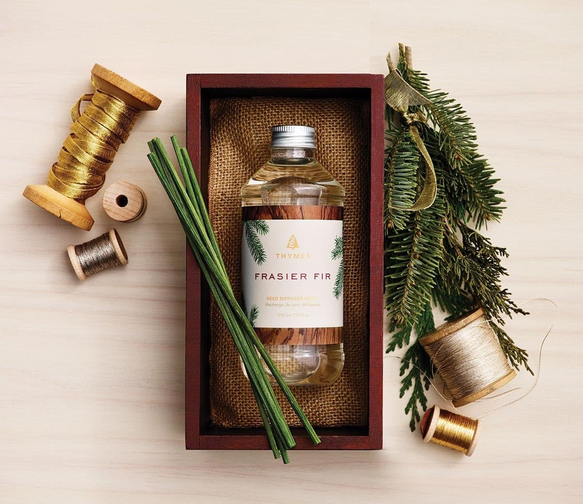 Thymes Reed Diffuser Oil Refill - Diffuser Oils Scents for Home Refill - Use for Reed Stick Room Air Fresheners (Frasier Fir, 7.75 fl oz)