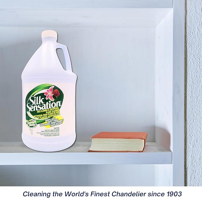 Sparkle Plenty Silk Sensation Artificial Flower & Plant Leaf Cleaner and Shine - Fake Flower Dusting Spray -Silk Plant Cleaner Spray No Wipe - Drip Dry Cleaning Supplies for Artificial Tree (1 Gallon)