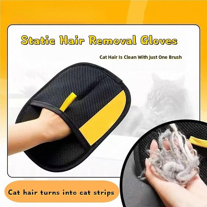 Pet Hair Remover Glove for Cats & Dogs, Pet Hair Remover Electrostatic Gloves, Reusable Double Sided Electrostatic Pet Hair Remover for Couch, Clothing, Carpet (1PCS)