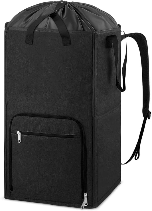 Laundry Backpack Bag, Bukere Extra Large 2 in 1 Laundry Hamper Basket for College Students Dorm Essentials, Adjustable Shoulder Straps, Freestanding Laundry Bag for Apartment, Laundromat, Travel