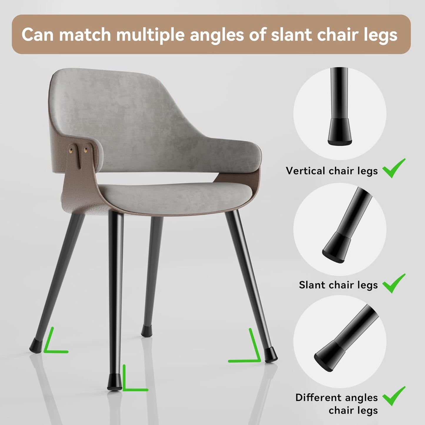 24PCS Extra Small Chair Leg Floor Protectors for Hardwood Floors, Furniture Sliders for Chair Legs, 360°Felt Pad Bottom Wrapped Thickening Furniture Pads Cap Covers to Scratch and Reduce Noise