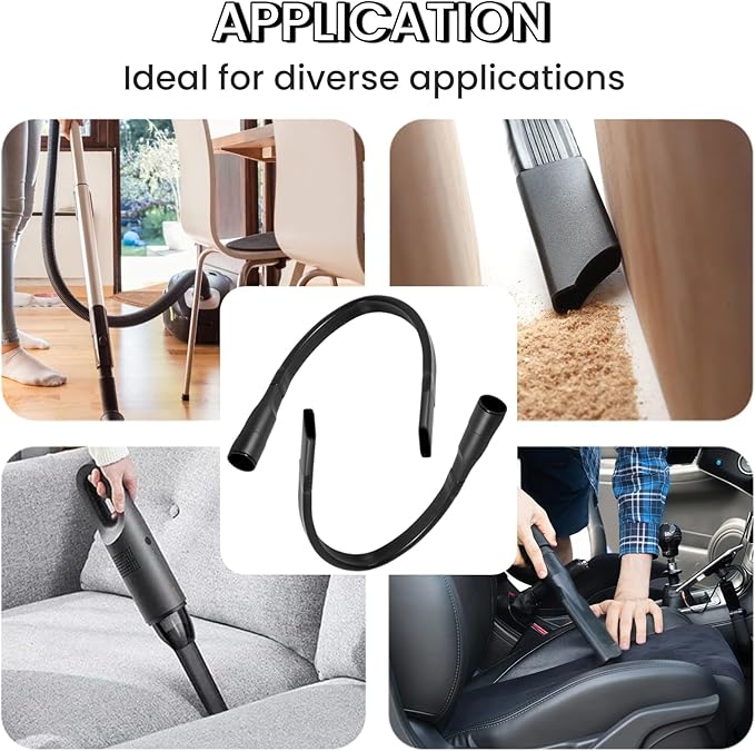 2 Pack 25" Flexible Vacuum Crevice Attachment Tool Kit, Universal Vacuum Cleaner Accessories for 1-1/4"(32mm) & 1-3/8"(35mm) Hoses, Flexible Extension Brush for Deep Cleaning