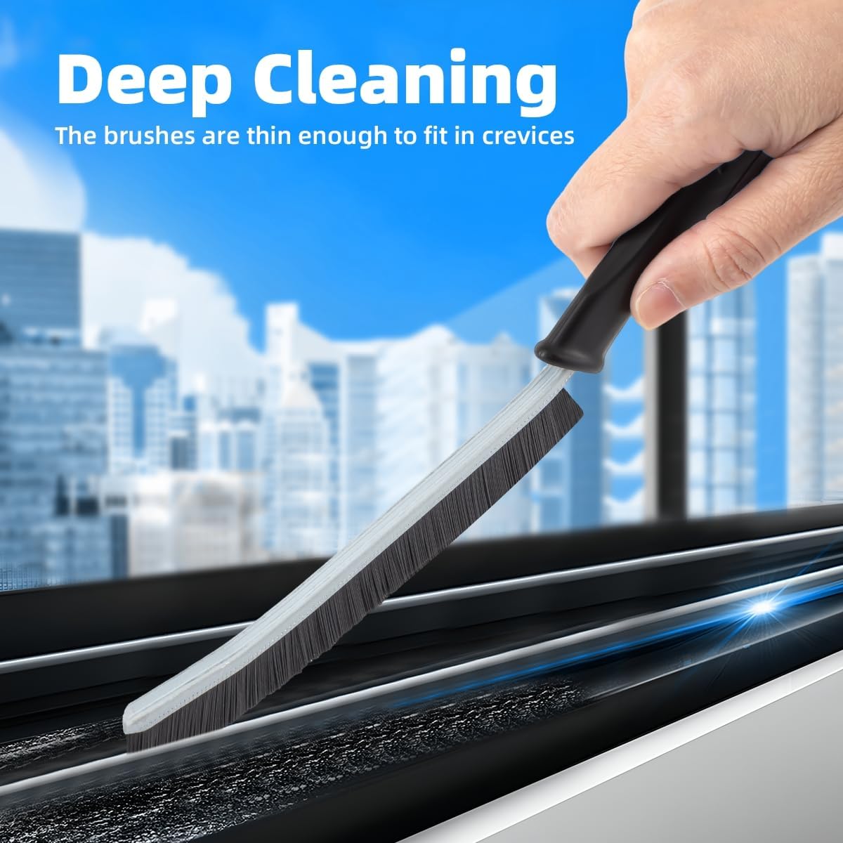 Hard Bristle Crevice Cleaning Brush-Thin Gap Scrub Brush, Small Cleaning Brush, Grout Brush, Kitchen Brush, Cleaning Tools for Toilet, Bathroom, Sink, Home, Household, Window (3, Green)