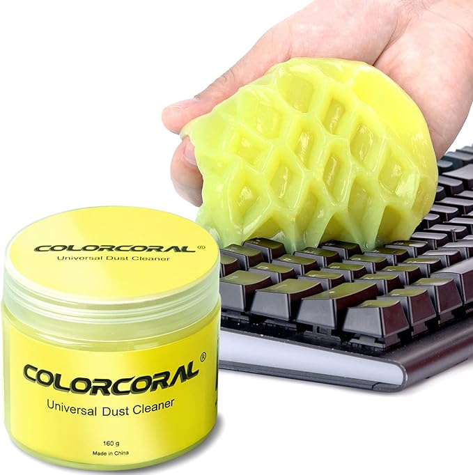 ColorCoral Cleaning Gel Universal Dust Cleaner for PC Keyboard Car Detailing Office Electronics Laptop Dusting Kit Computer Dust Remover, Computer Gaming Car Accessories, Gift for Men Women 160g