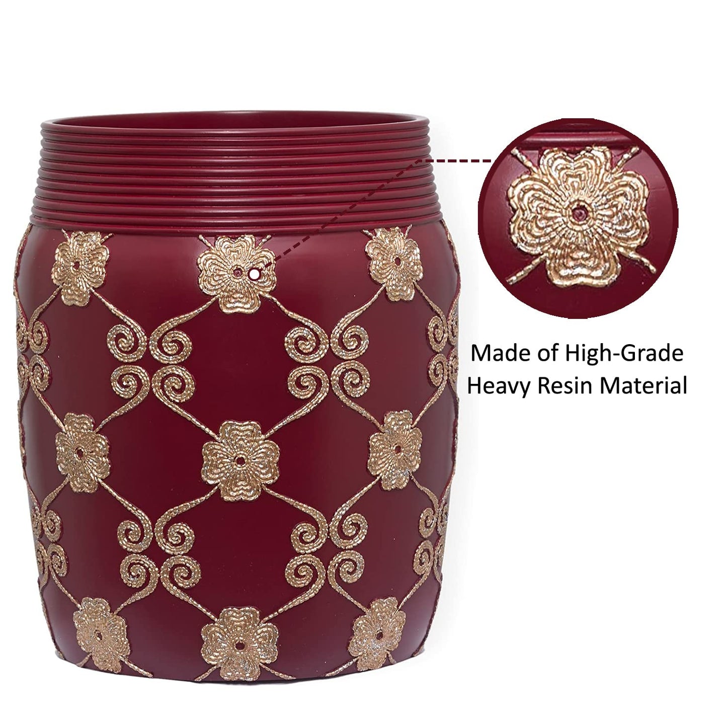Zahari Home Decorative Trash Can for Bathroom, Office & Bedroom - 2.1 Gallons Stylish & Small Trash Can for Dorms, Desktop & Restroom - Chic Waste Basket for Compact Spaces, Elegant Rose