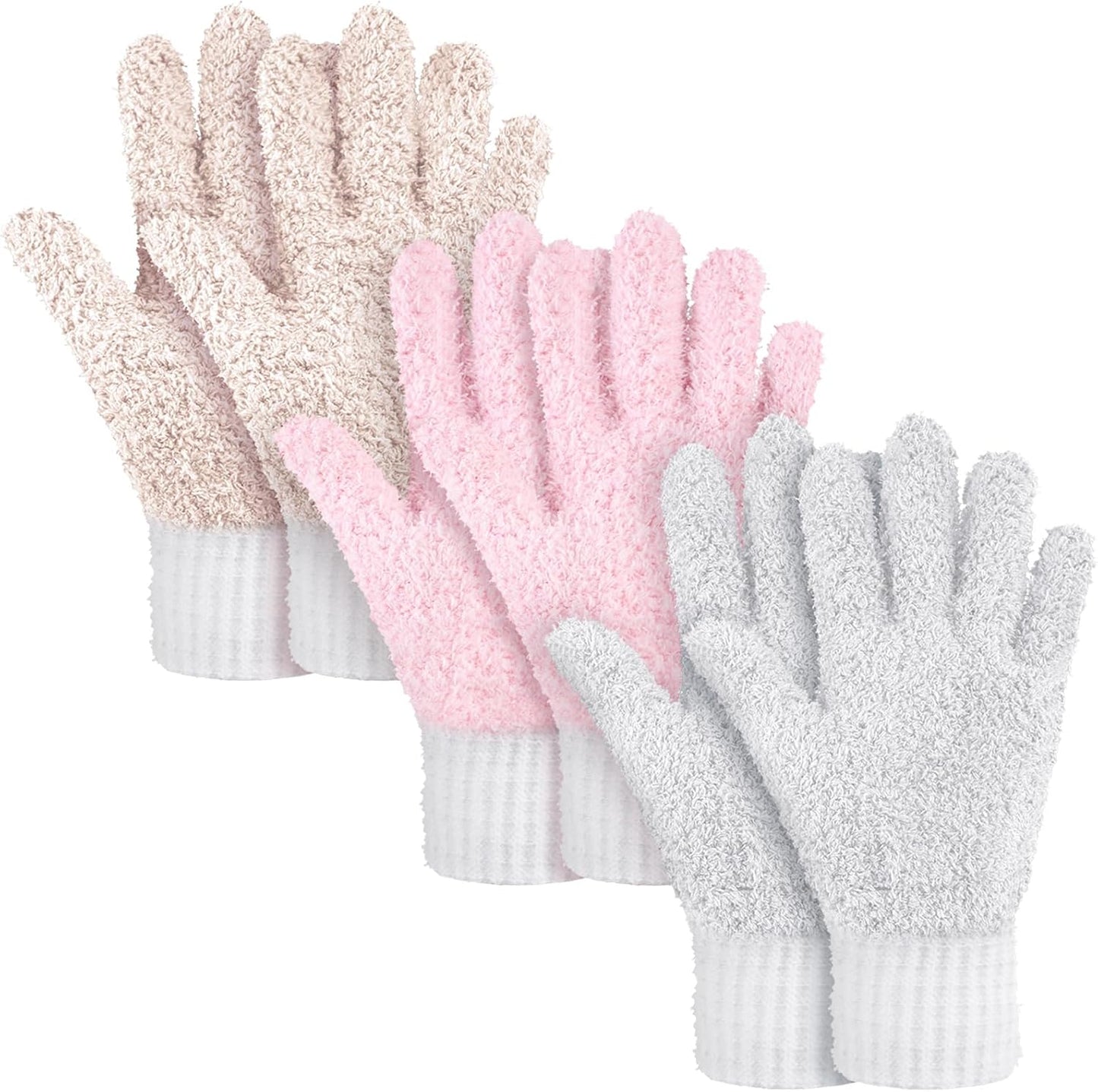 Bencailor 3 Pairs Microfiber Plant Dusting Gloves Leaf Cleaning Gloves for Indoor Plants, Blinds, Furniture, House