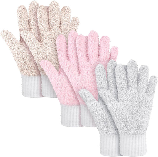 Bencailor 3 Pairs Microfiber Plant Dusting Gloves Leaf Cleaning Gloves for Indoor Plants, Blinds, Furniture, House