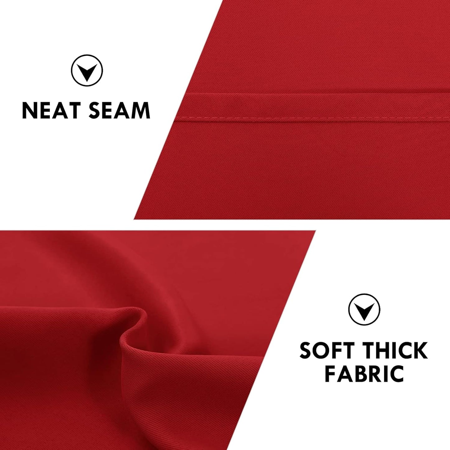 DWCN Blackout Curtains for Bedroom - Thermal Insulated Privacy Energy Saving Rod Pocket Drapes for Living Room, W 38 x L 63 Inch, Red, Set of 2