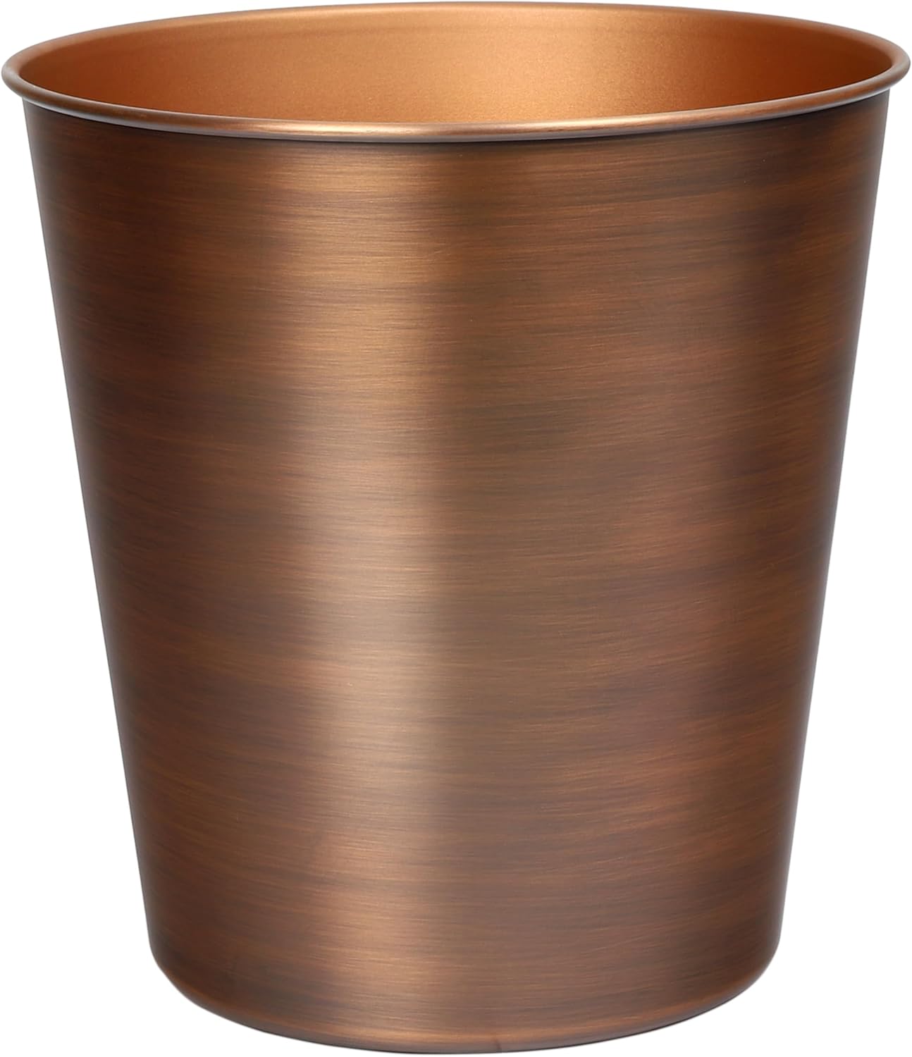 happimess HPM1113B Nolan Modern Classic Smooth Steel 2-Gallon Wastebasket for Home, Bathroom, Living Room, Office, Bedroom, Kitchen, Matte Antique Copper