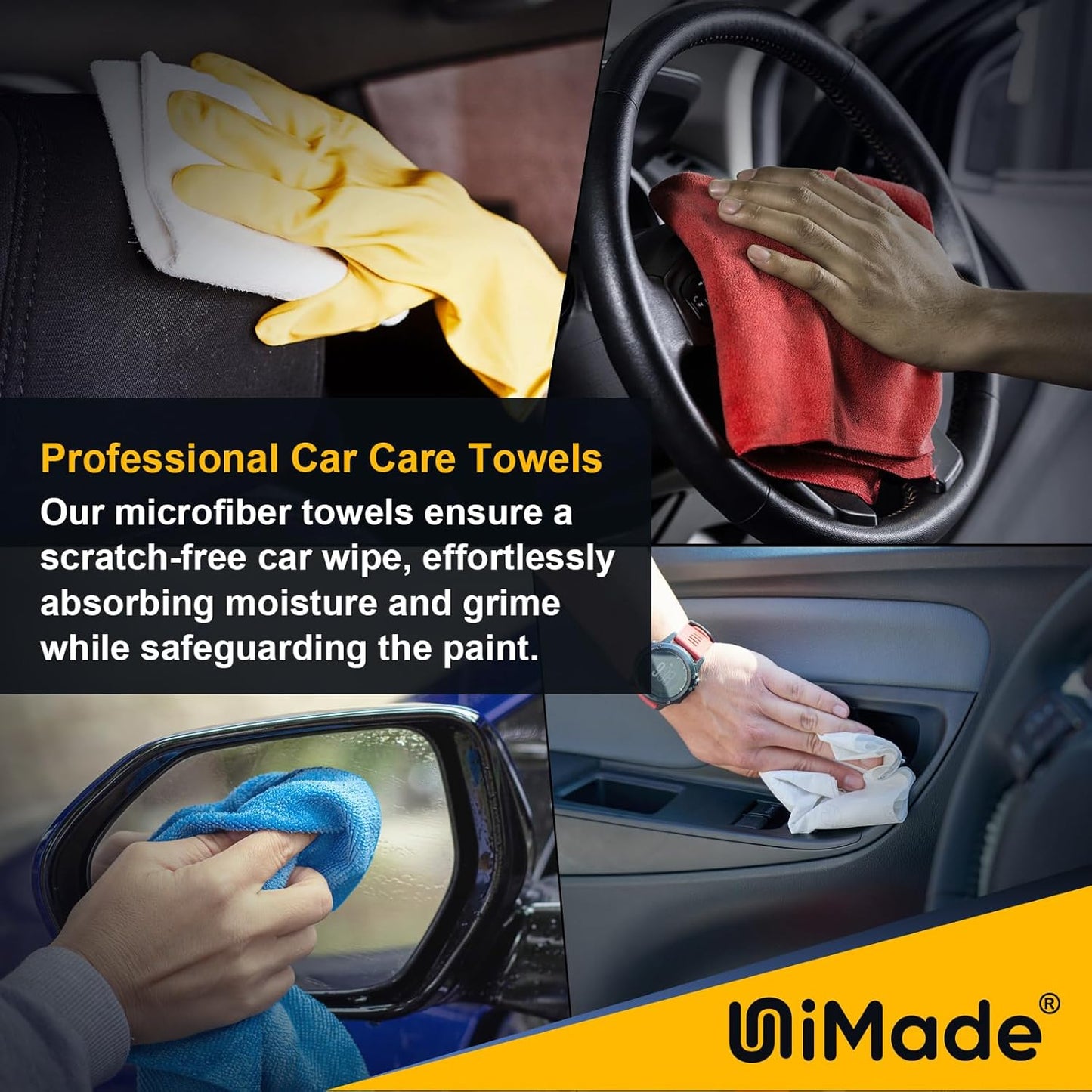 Shop Towels, 24 Pack Commercial Grade Shops Rags Microfiber Towel for Cars Cleaning Rags Bulk Clean Cloth for Automotive Bar Mechanic Restaurant Garage Housekeeping, 11.5"x 11.5", Blue