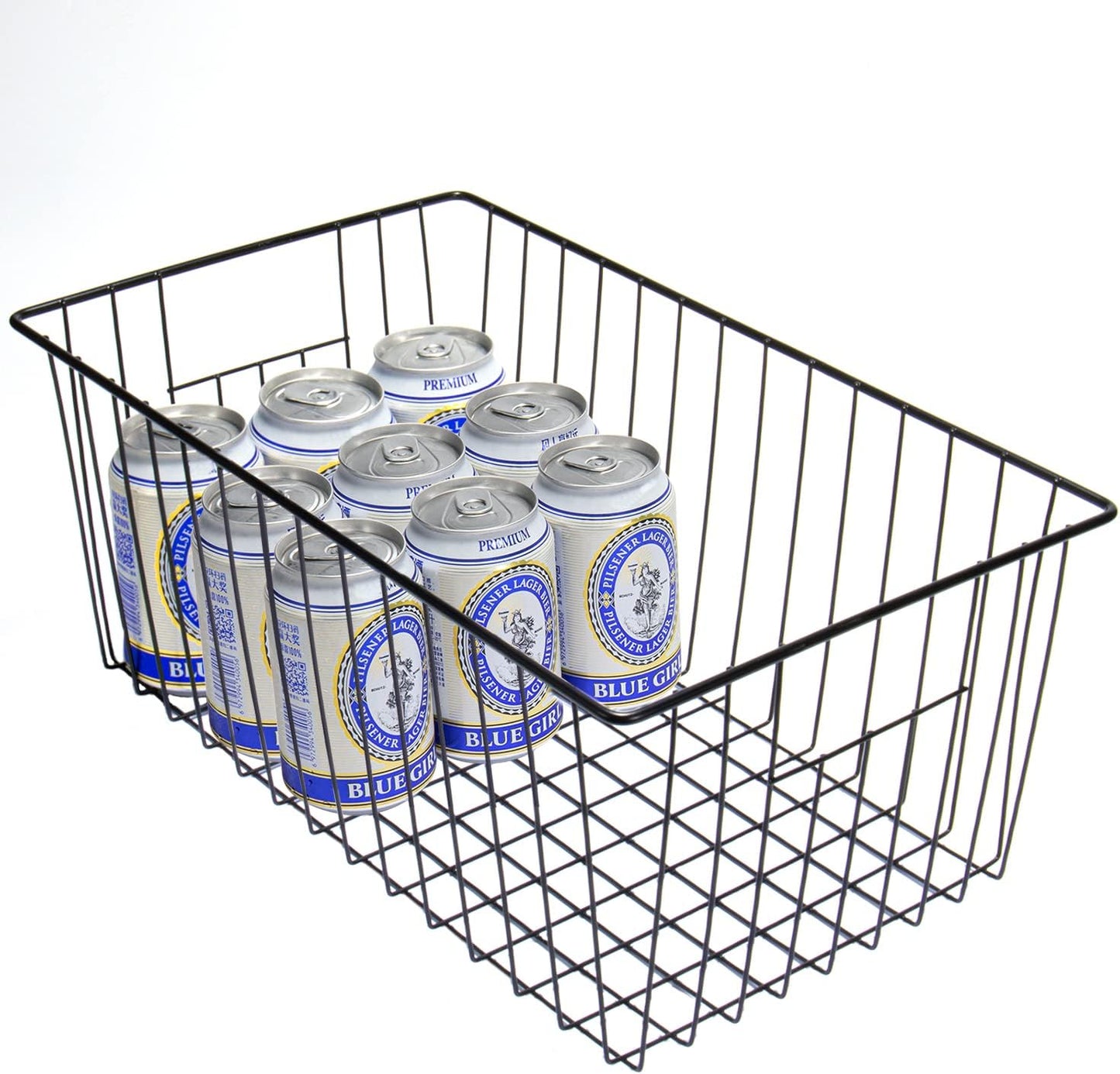 16inch Upright Freezer Organizer Baskets for 13-14,16-21 cu.ft Standup Freezer, Settle freezer chaos and reduce food waste effectively, Durable, Fully Use Space, Improve Air Circulate, Black, 4pcs