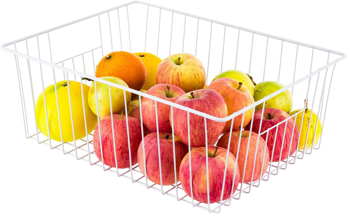 16inch Upright Freezer Organizer Baskets for 13-14,16-21 cu.ft Standup Freezer, Settle freezer chaos and reduce food waste effectively, Durable, Fully Use Space, Improve Air Circulate, White, 3pcs