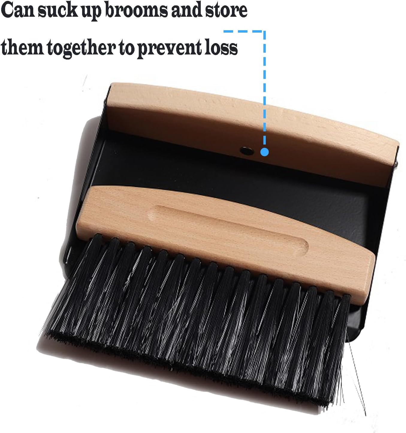 Mini Broom and Dustpan Set Small Metal Dustpan and Brush Set Hand Whisk Broom for Home Office Desktop Sofa Pet Care Household Cleaning (PET bristles, Black)