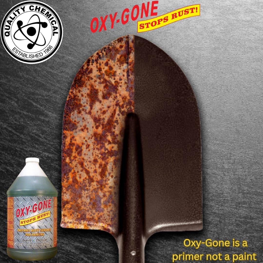 Quality Chemical Oxy-Gone Rust Remover and Metal Treatment - Rust Reformer, Rust Remover, Metal Rust Remover, Rust Neutralizer for Metal, Rust Converter, Remover, Rust Remover - 128 oz (COMBO)