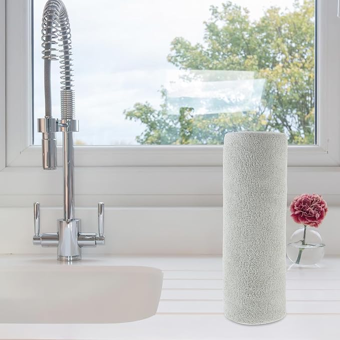 TOYANDONA Microfiber Dish Towels Roll 20 Sheets 25X25Cm Water Absorption Kitchen Cleaning Cloths Reusable Tearable Cleaning Rags for Dishes and Cars
