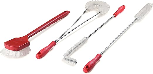 Carlisle FoodService Products 4011205 High Heat Looped Fryer Basket Brush, 24", Red (Pack of 6)