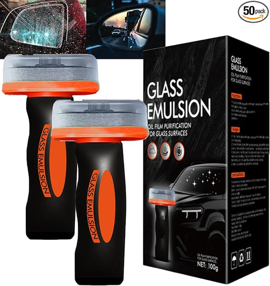 Q4 Windshield Cleaner,Q4 Glass Guard,Glass Emulsion Cleaner,Glass Handle Oil Film Remover Lotion,Car Windshield Oil Film Remover,Removes Oilfilm & Smudges (2PCS)