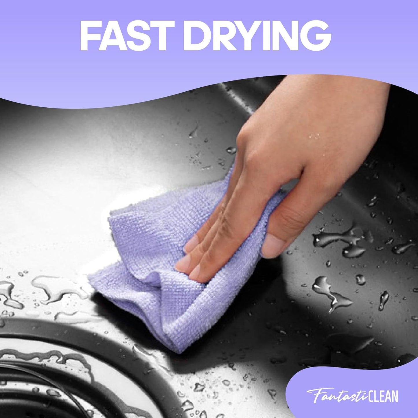 Fantasticlean Microfiber Cleaning Cloth Roll 4 Rolls 240 Pack, Tear Away Paperless Towels, 8" x 8", Reusable Washable Rags, Home Kitchen, Pet, Office, Indoor Outdoor, Portable (2Pink 2Light-Purple)