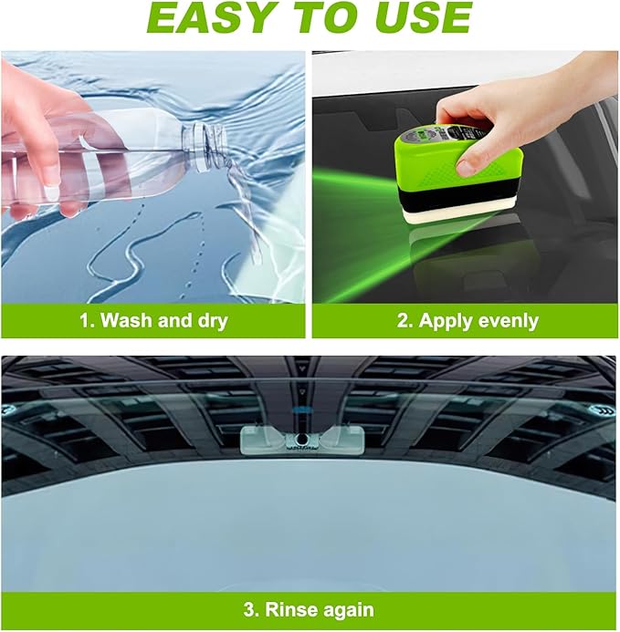 Automotive Oil Film Cleaning Brush for Car Windows,Upgrade 2.0 Clear Vision Glass Cleaner, Car Windshield Cleaner Tool,Universal Cleaning Wipe Board (2PCS)