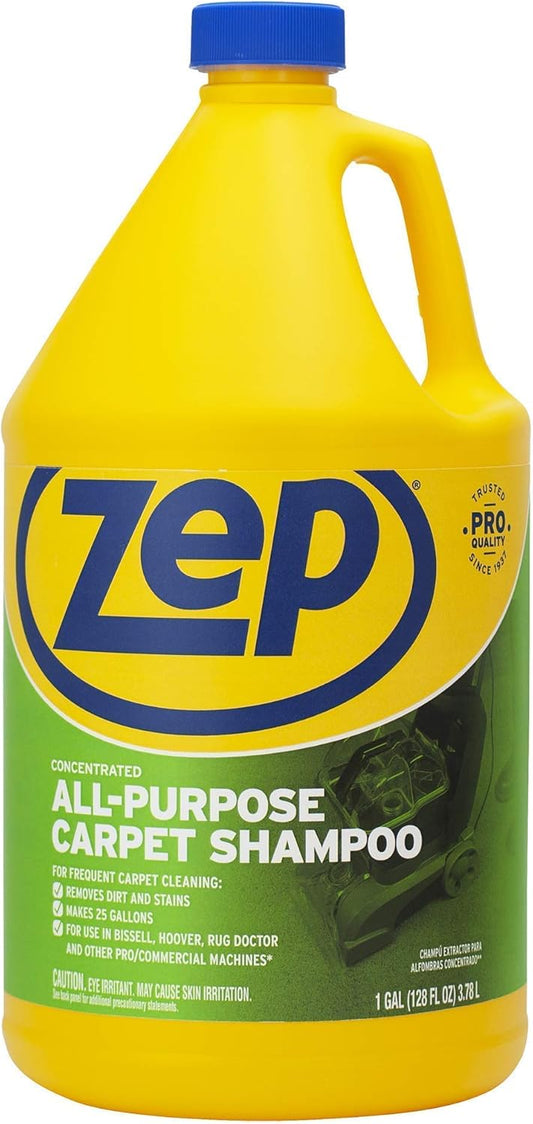 Zep All-Purpose Carpet Shampoo Concentrate Cleaner - 1 Gallon - ZUCEC128 - Professional Formula Removes Dirt and Stains