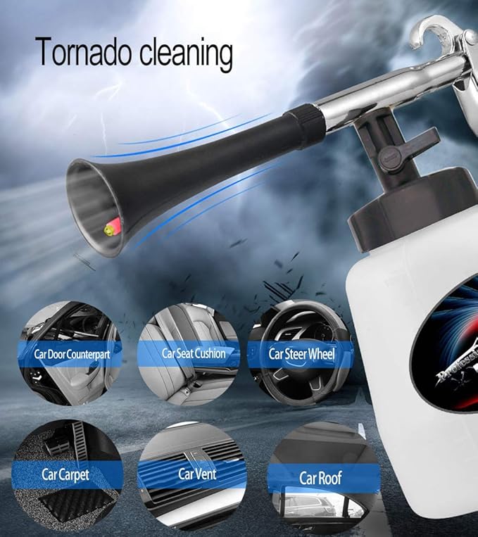 Car Interior Cleaner, Auto Detail Tools Car Detailing Kit(Needs Air Compressor) High Pressure Car Cleaning Gun Car Cleaning Kit for Vehicle Upholstery Carpet Seat (US M Style Plug)