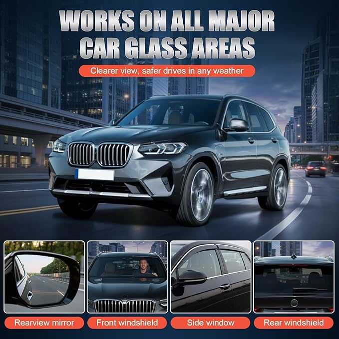 2 Pack Car Glass Cleaner Oil Film Clean Brush, 120ml Glass Oil Film Remover, 2026 New Windshield Cleaner Tool for Automotive Windshield/Window/Mirror, Improve Visibility (Clear Solution+Brush Board)