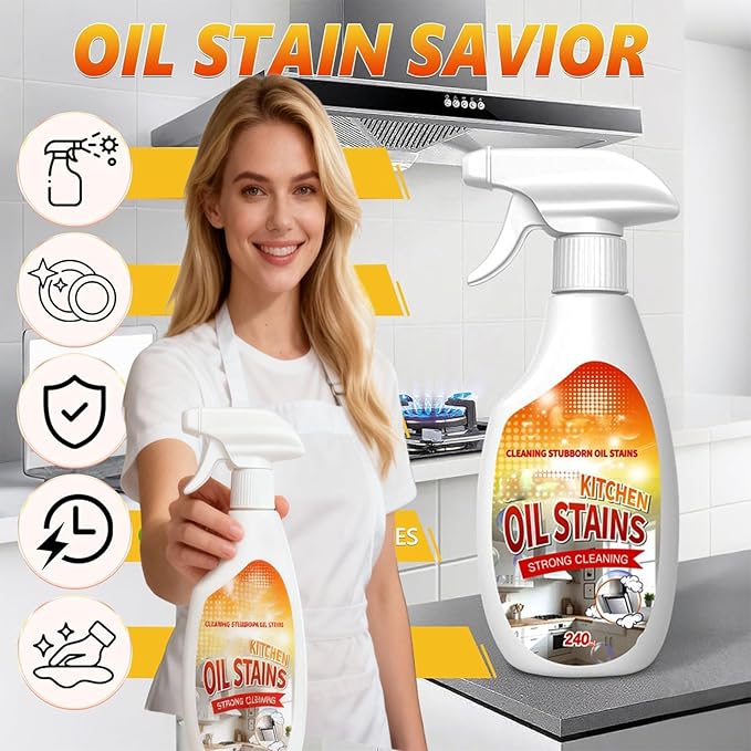 Fiell Heavy-Duty Kitchen Degreaser Foam Cleaner,Clean Kitchen up Oil Stains Spray,Multi Functiona Foam Cleaner Spray,Degreaser Cleaner Heavy Duty (1PC)